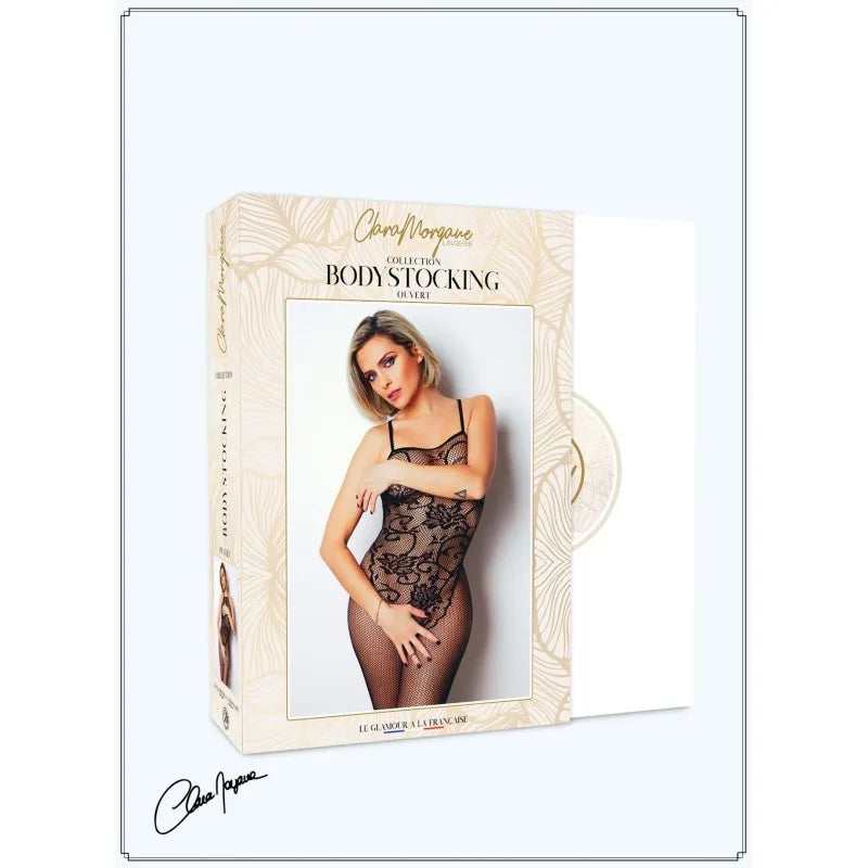 Bodystocking résille imprimé motifs floraux - Le Numéro 13 - Collection Bodystocking
