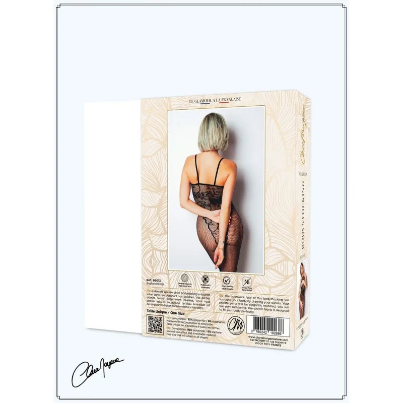 Bodystocking résille imprimé motifs floraux - Le Numéro 13 - Collection Bodystocking