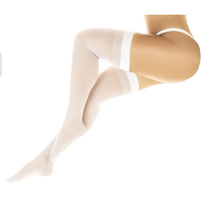 Bas sexy blanc transparent