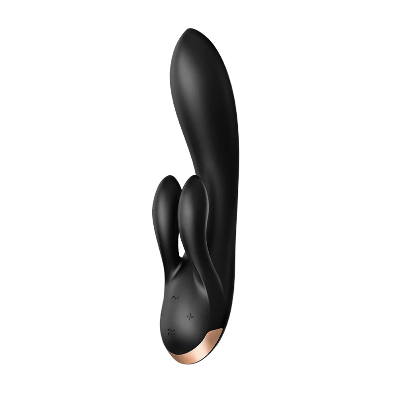 Vibromasseur rabbit noir double stimulation clitoris Double Flex Satisfyer