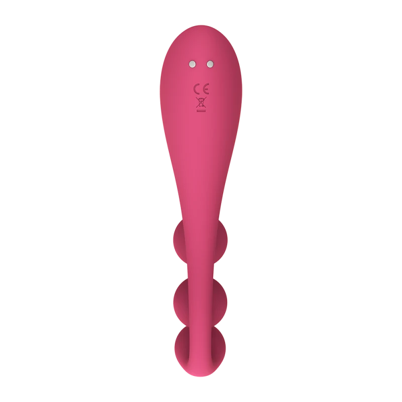 Vibromasseur triple stimulation flexible, anal, vaginale, clitoridienne Tri Ball rouge USB Satisfyer