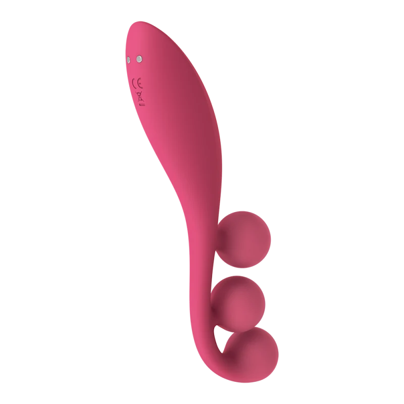 Vibromasseur triple stimulation flexible, anal, vaginale, clitoridienne Tri Ball rouge USB Satisfyer