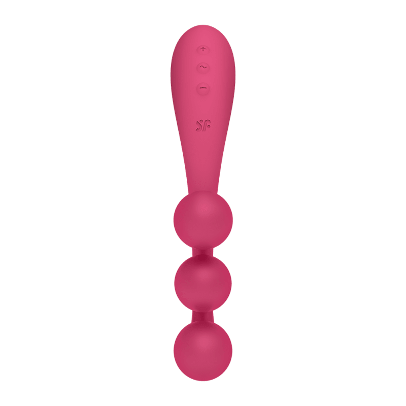 Vibromasseur triple stimulation flexible, anal, vaginale, clitoridienne Tri Ball rouge USB Satisfyer