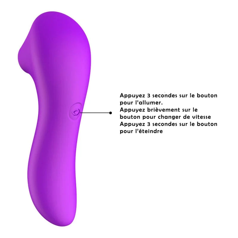 Stimulateur succion de clitoris et tétons USB violet