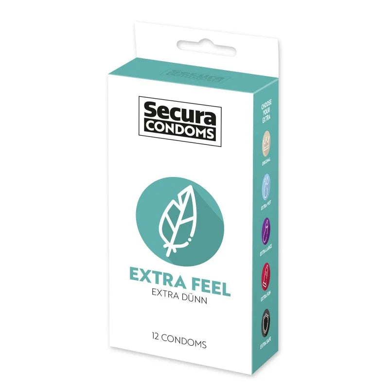 Préservatifs lubrifiés extra fin en latex x12 avec réservoir Extra Feel 53 mm