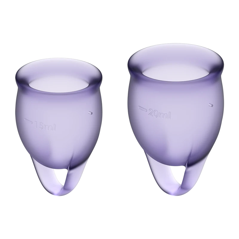 2 coupes menstruelles Satisfyer Light Violet FEEL CONFIDENT