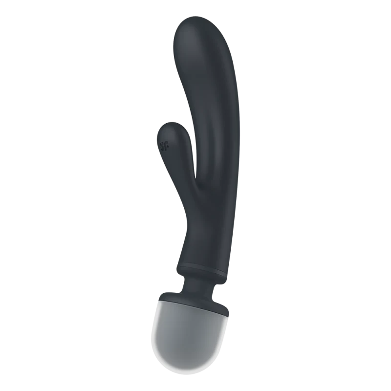 2 en 1 Vibromasseur rabbit et wand noir USB Triple Lover Satisfyer
