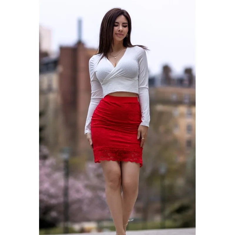 Jupe longue rouge Catalina