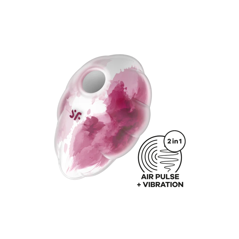 Stimulateur clitoridien par onde de pression sans contact et par vibration USB rose et blanc, Cloud Dancer Satisfyer