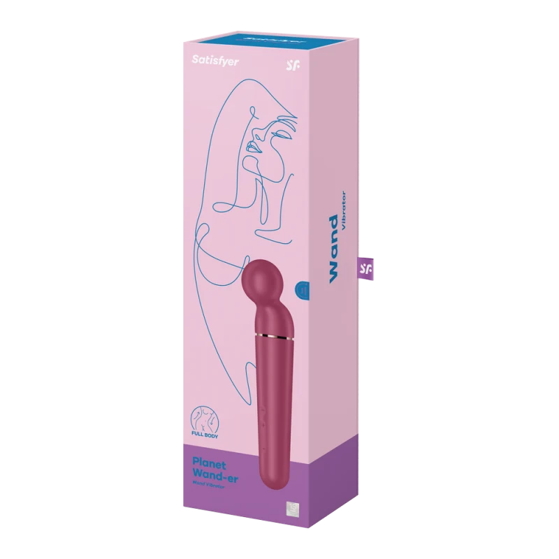 Vibromasseur wand rouge USB 60 vibrations Planet Wand-er Satisfyer