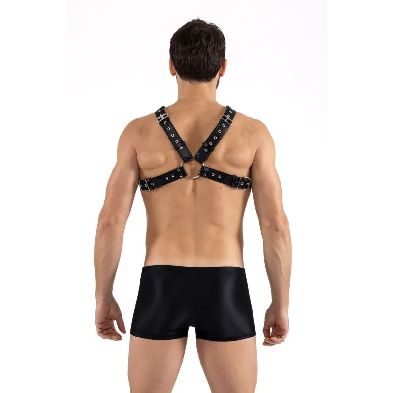 Harnais homme simili cuir larges sangles avec anneaux - LM302412187