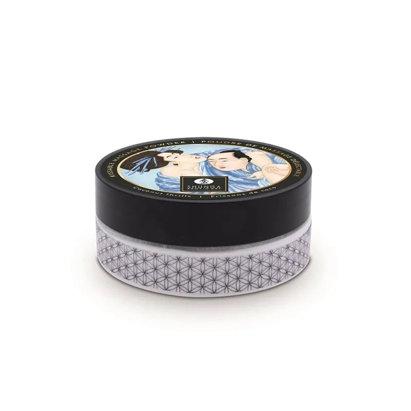 Mini Coffret poudre corporelle noix de coco et plumeau assorti