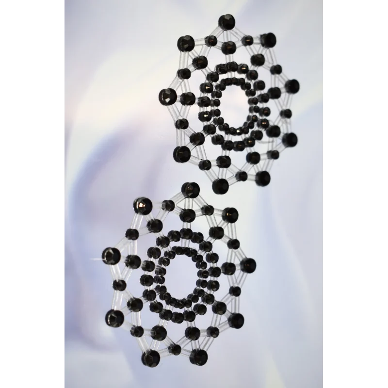 Paire de cache tétons adhésifs strass noir