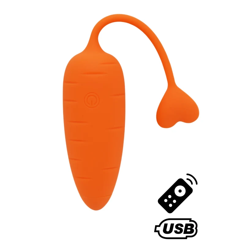 CARROT, Un Œuf vibrant avec télécommande, couleur et forme "Carotte" en silicone médical