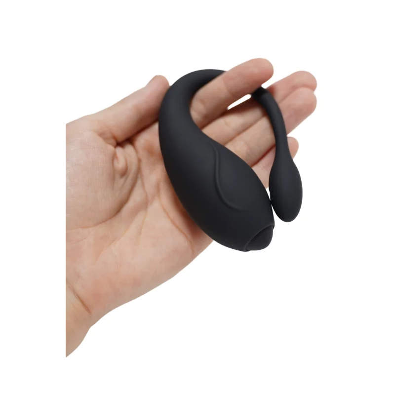 TANDEM Noir, stimulateur pour couple USB avec télécommande en silicone médical