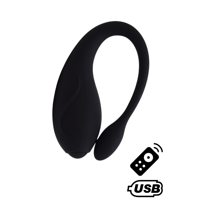 TANDEM Noir, stimulateur pour couple USB avec télécommande en silicone médical