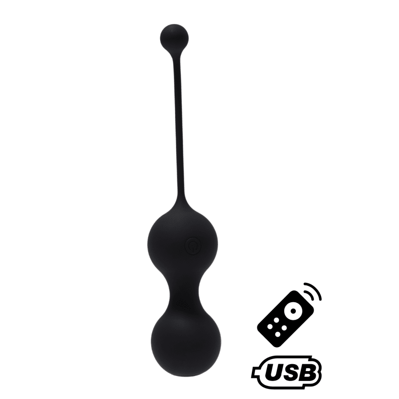 MINA Noir, Boules de Geisha en silicone médical USB avec télécommande