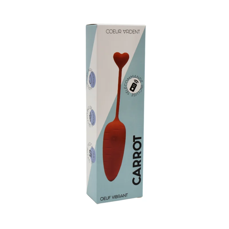 CARROT, Un Œuf vibrant avec télécommande, couleur et forme "Carotte" en silicone médical