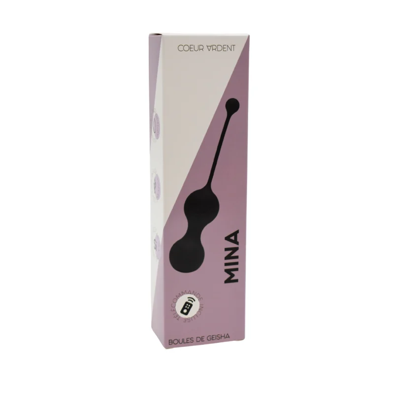 MINA Noir, Boules de Geisha en silicone médical USB avec télécommande