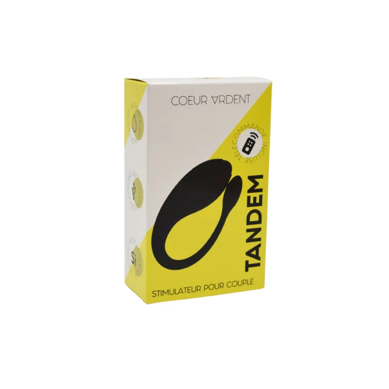 TANDEM Noir, stimulateur pour couple USB avec télécommande en silicone médical