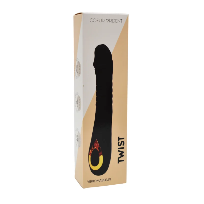 TWIST Noir, Vibromasseur "va-et-vient" USB en silicone médical, doté de 18 modes de stimulation