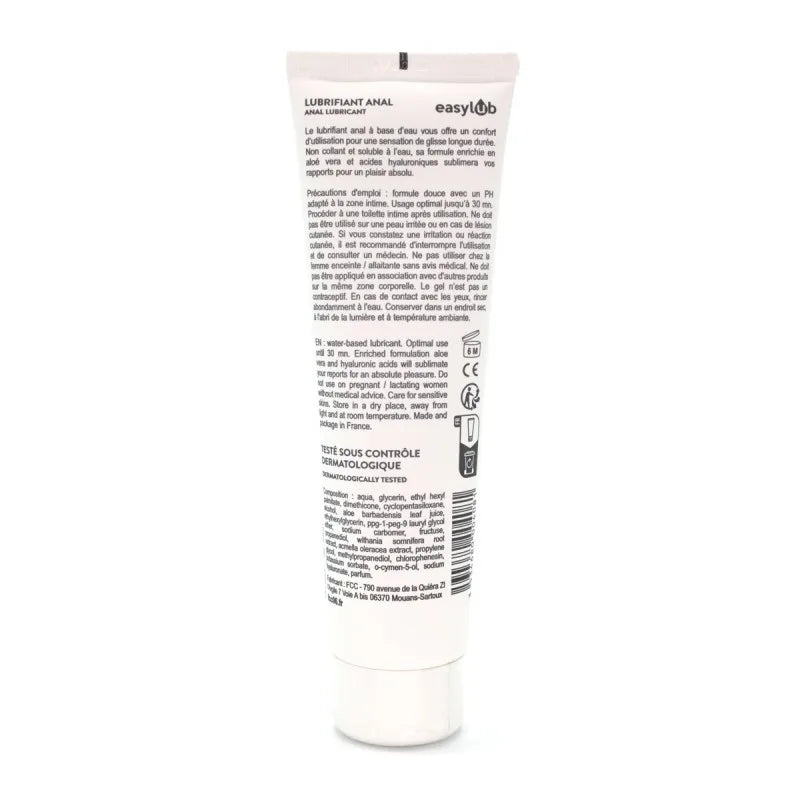 Lubrifiant anal à base d'eau 100 ml fabriqué en France