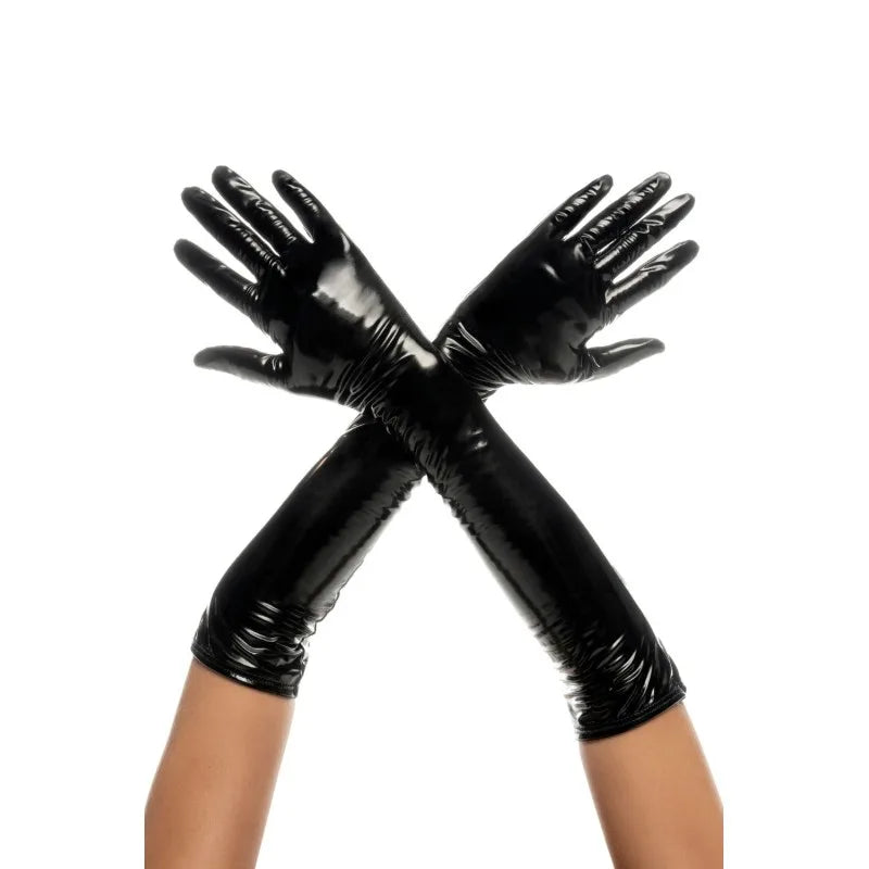 Gants en vinyle noir