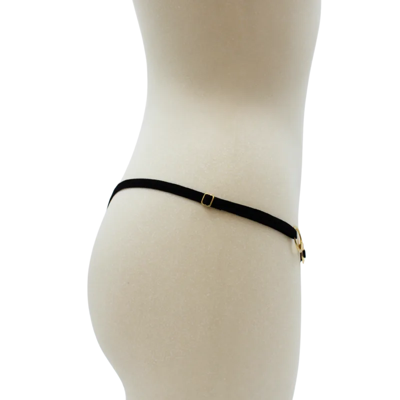 String bordeaux avec anneaux détachables