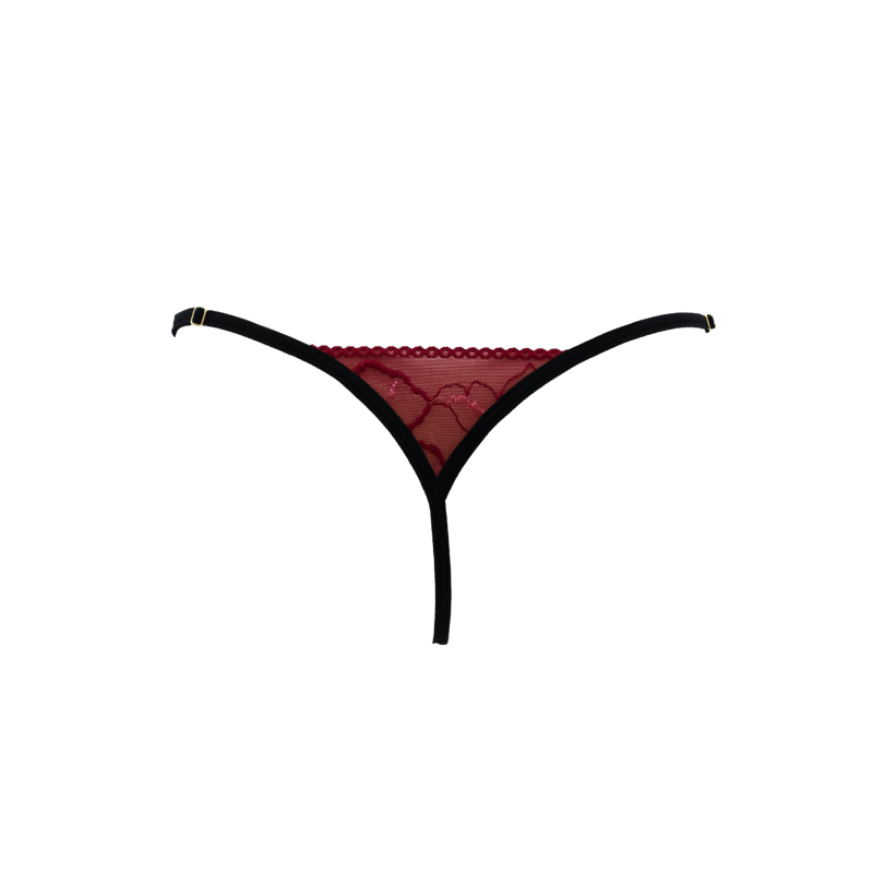 String bordeaux avec anneaux détachables
