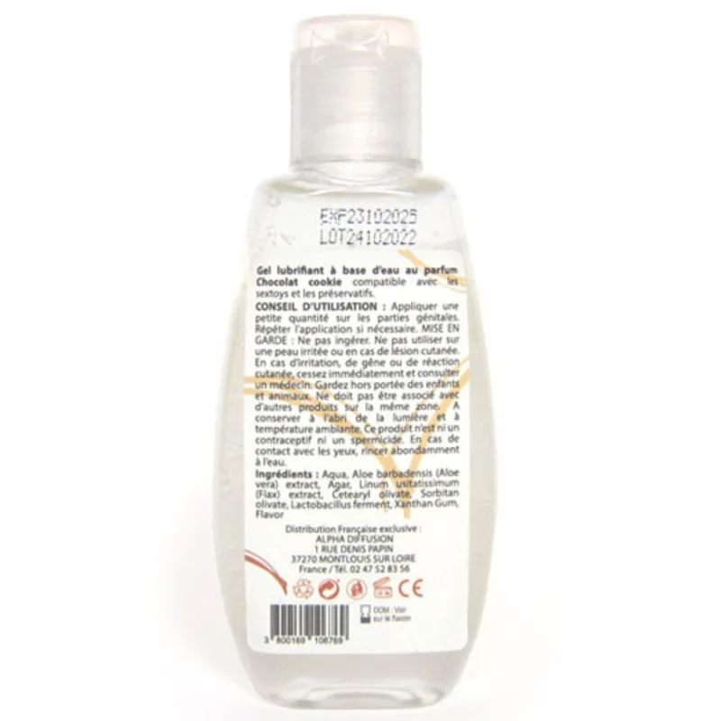 Lubrifiant à base d'eau 100% naturel Chocolat Cookie 90 ml