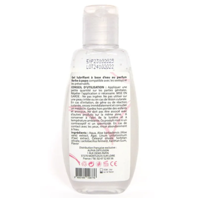 Lubrifiant à base d'eau 100% naturel Barbe à Papa 90 ml