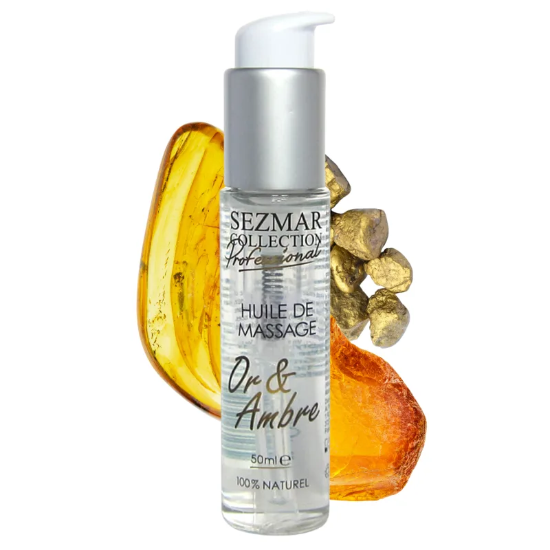 Huile de massage professionnelle Or &amp; Ambre 100% naturelle 50 ml