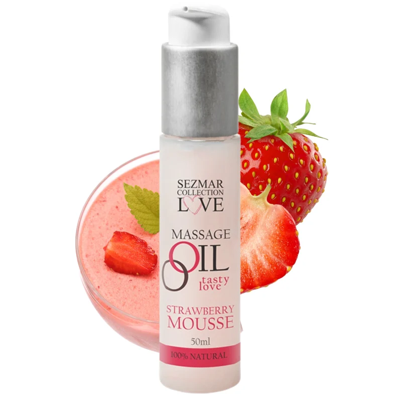 Huile de massage comestible mousse de fraise 50ml