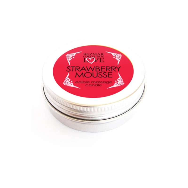 Mini Bougie de massage mousse de fraise 30ml 100% naturelle