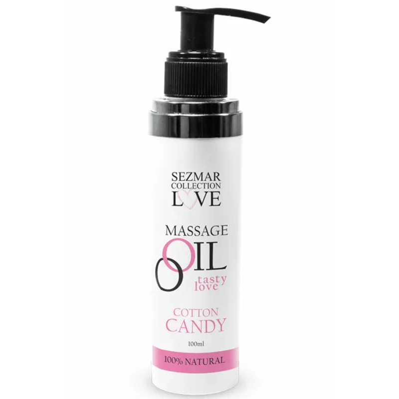 Huile de massage comestible Barbe à papa 100ml 100% naturelle