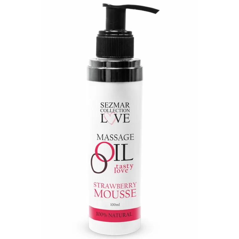 Huile de massage comestible mousse de fraise 100ml 100% naturelle