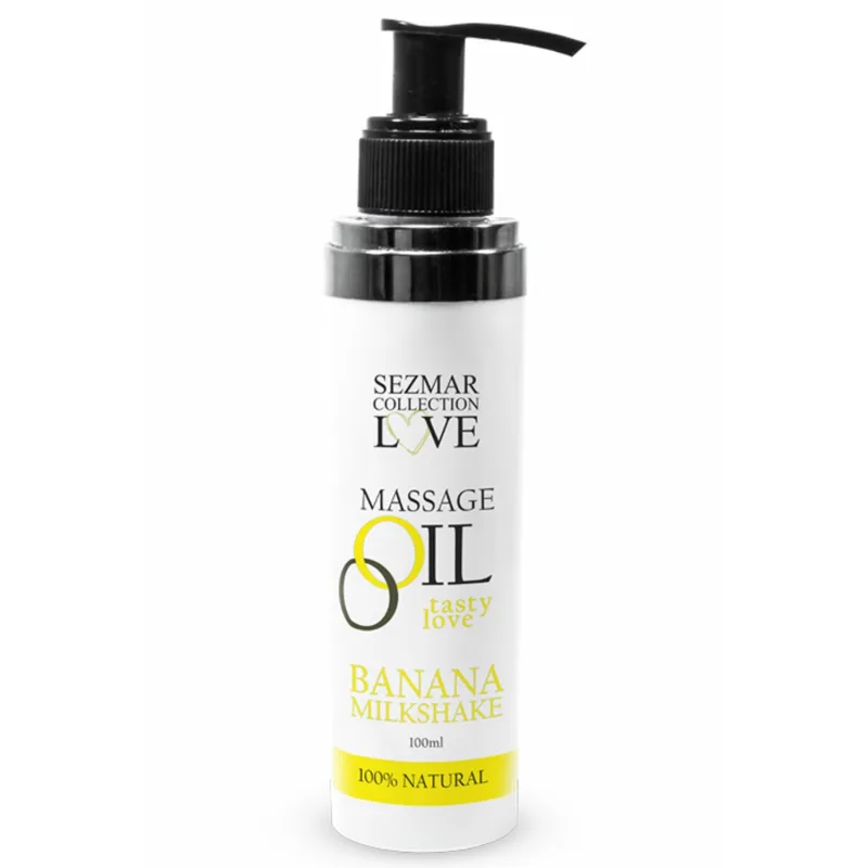 Huile de massage comestible milkshake banane 100ml 100% naturelle