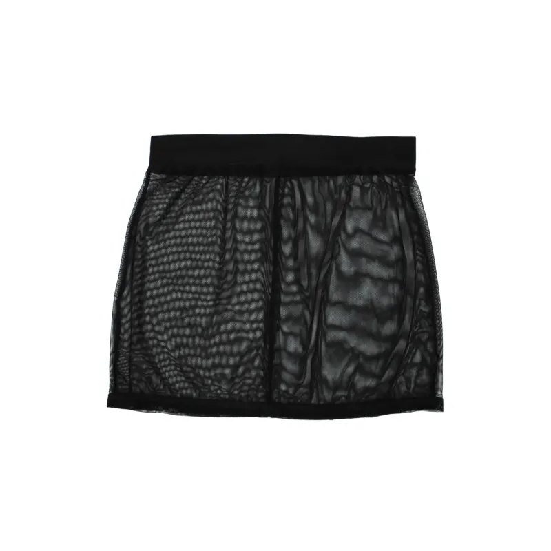 Jupe noire en résille transparente Maya
