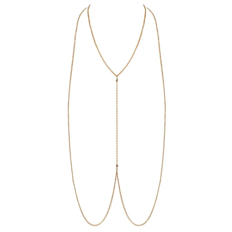 Chaîne de corps dorée avec strass