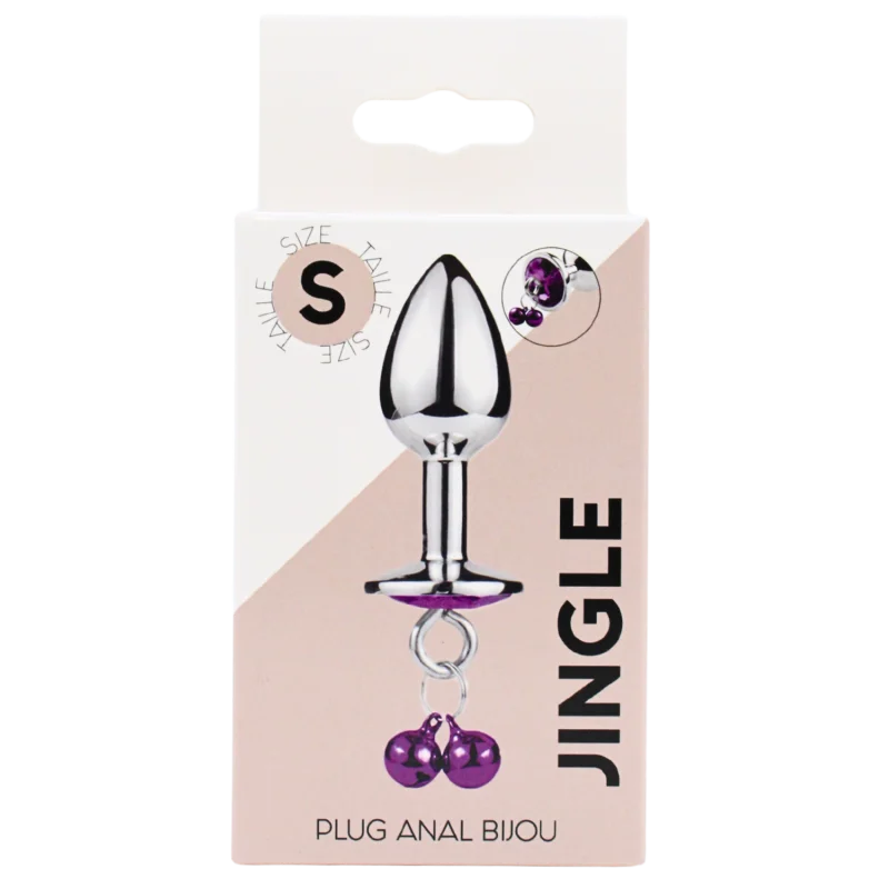 Plug bijou aluminium violet avec clochettes Taille S JINGLE