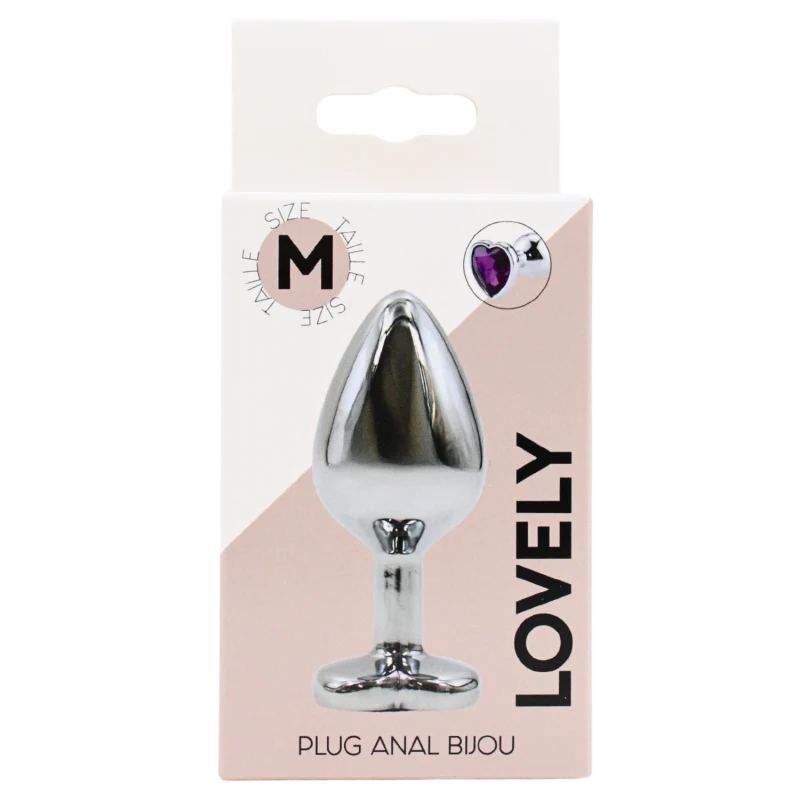 Plug bijou en aluminium bijou coeur violet Medium LOVELY