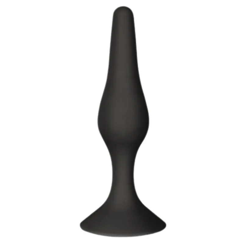 Plug Anal Noir en Silicone L avec Ventouse Taille L 12,7 cm Pocket Pleasure + 1 dosette de lubrifiant