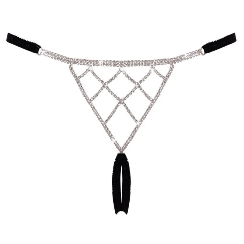 String bijou ouvert noir glamour - Cottelli