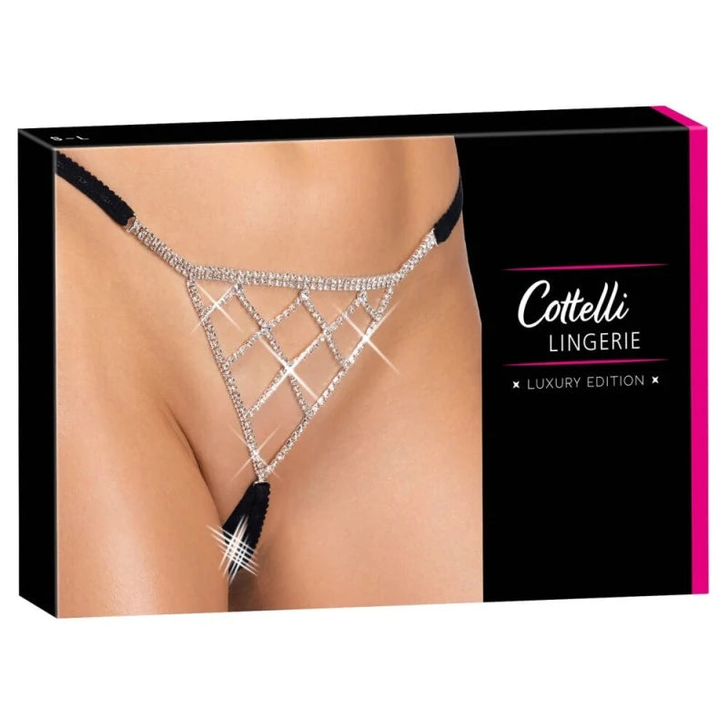 String bijou ouvert noir glamour - Cottelli