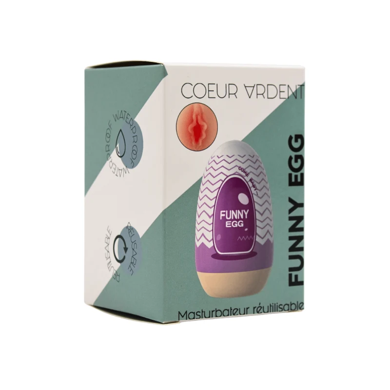 Gaine Masturbatrice Réutilisable FUNNY EGG – Design Réaliste Vagin lèvres charnus