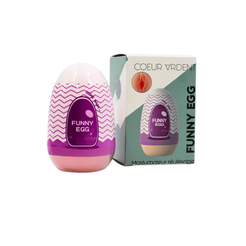 Gaine Masturbatrice Réutilisable FUNNY EGG – Design Réaliste Vagin lèvres charnus