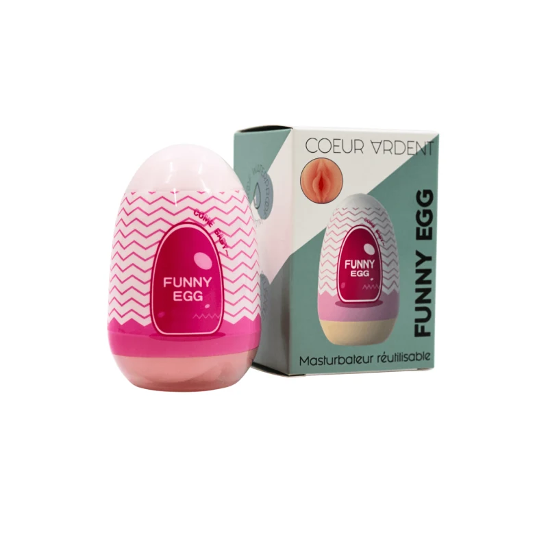 Gaine Masturbatrice Réutilisable FUNNY EGG – Design Réaliste Vagin lèvres épaisses