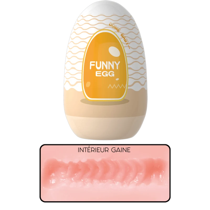 Gaine Masturbatrice Réutilisable FUNNY EGG – Design Réaliste Vagin lèvres moyennes