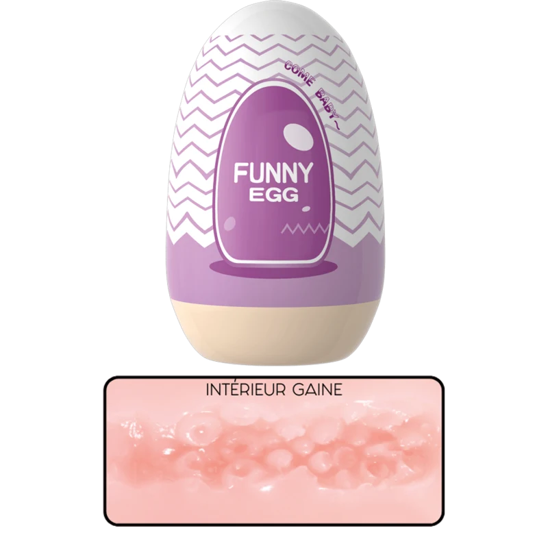Gaine Masturbatrice Réutilisable FUNNY EGG – Design Réaliste Vagin lèvres charnus