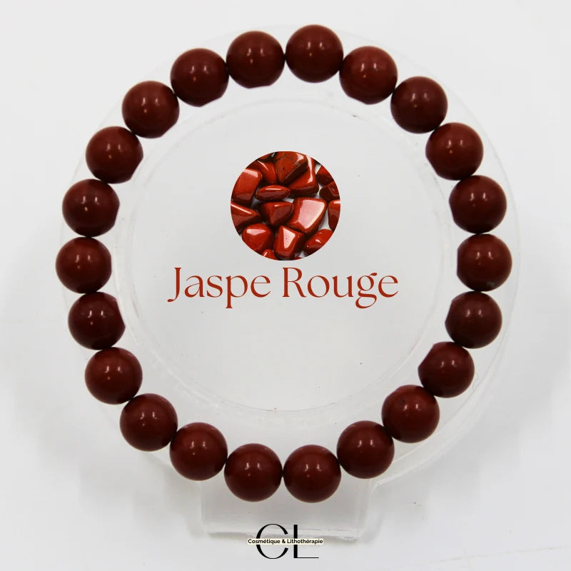 Bracelet en pierres naturelles Jaspe Rouge A 8-9mm